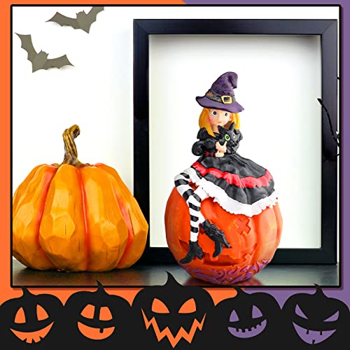 Halloween Little Witch Sitting on a Pumpkin Statue Figurine