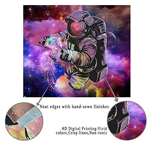 Astronaut Hippie Colorful Spaceman Tie Dye Tapestry 59.1x59.1"