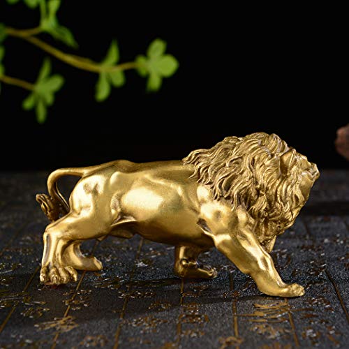 Chinese Fengshui Handmade Brass Magical and Noble Lion Statue