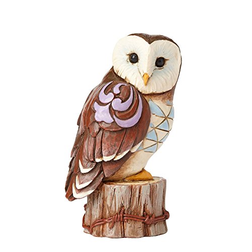 Mini Owl On Stump Figurine for Home Decoration