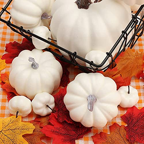 12P-16 PCS Artificial Pumpkins for Fall Halloween Thanksgiving Home Decoration