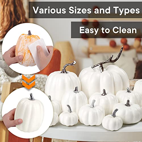 12P-16 PCS Artificial Pumpkins for Fall Halloween Thanksgiving Home Decoration