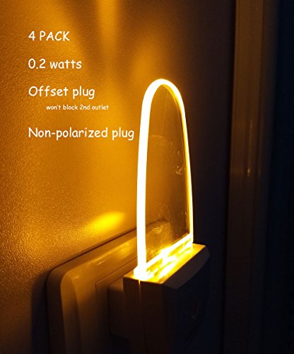 4 Pack Plug in LED Night Light with Dusk to Dawn Sensor