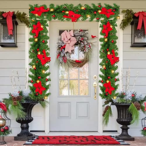 Artificial Christmas Garland Lights w/ 30 LED Battery Operated