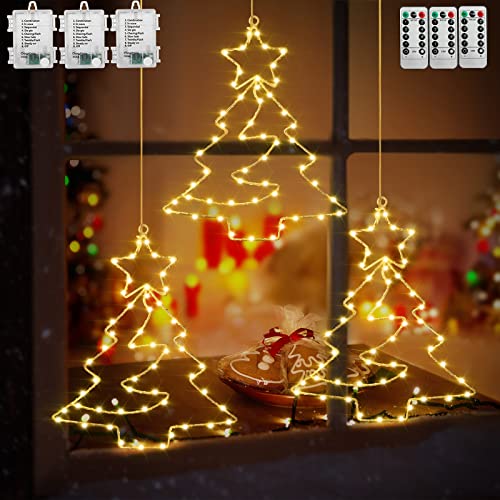 3PCS 55LEDs Christmas Window Hanging Lights Decoration