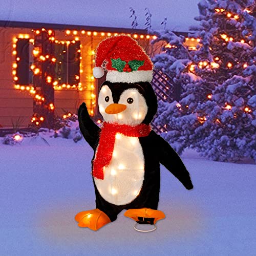 22 Inch Pre-Lit Light Up Penguin/Snowman Christmas Decoration