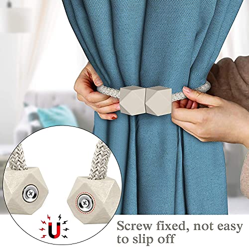 Magnetic Curtain Tiebacks- 2 pcs Beige European Style