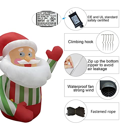 Christmas Inflatable 4 FT Santa Claus in Shirt with Built-in LEDs