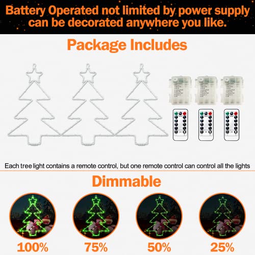 Christmas Window Lights 3 Pack Battery Operated