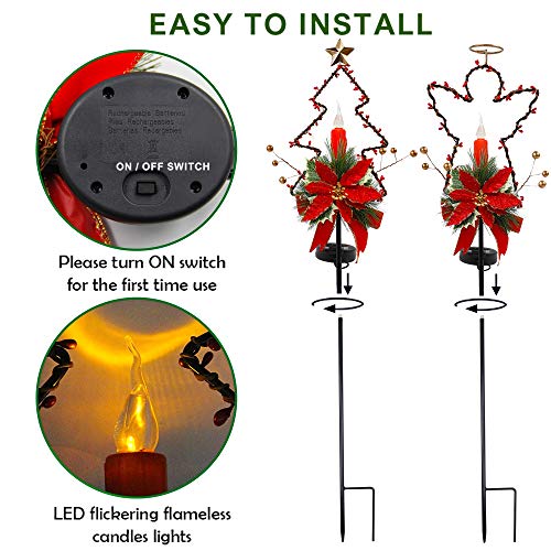 2 Sets Solar Christmas Yard Decorations