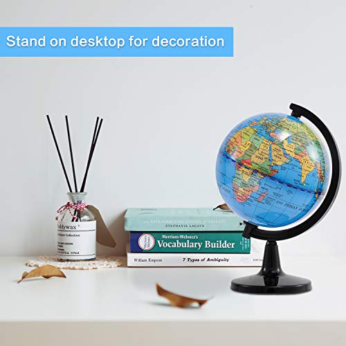 World Globe for Kids Learning, Educational Rotating World Map Globes Mini Size