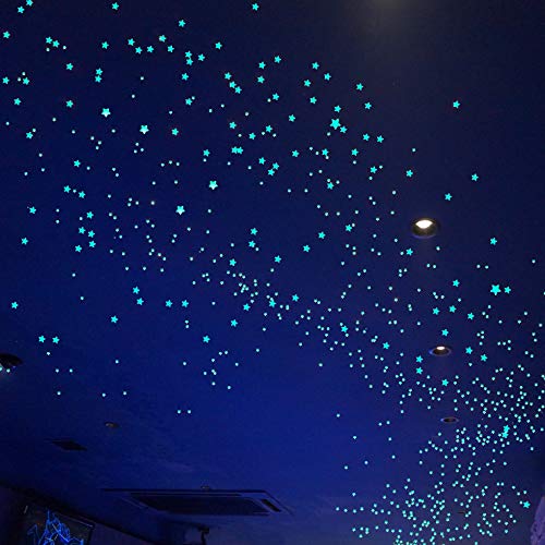 3D 633 Pcs Glow in The Dark Stars Decals Decor for Ceiling Decoration