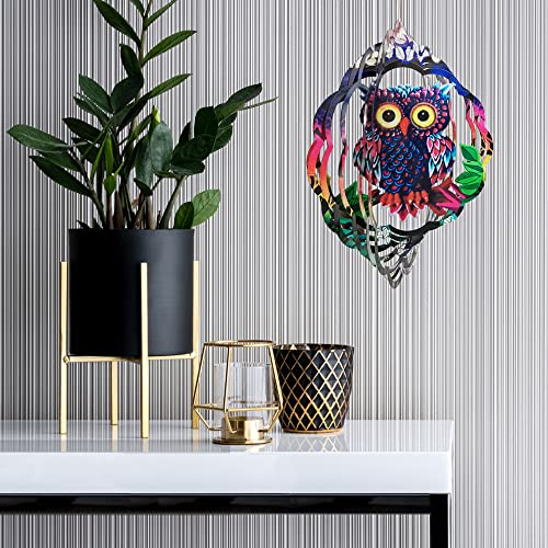 Owl Wind Spinner 12 Inch 360 Degree Stainless Steel