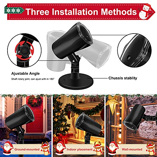 LED Light Projector w/ 360° Automatic Rotation Function for Christmas Decoration