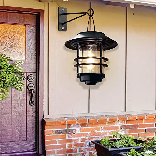 2 Pcs Outdoor Solar Glass Hanging Light Lantern - Waterproof