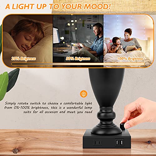 Set of 2 Table Lamp w/ 2 USB Ports - Fully Dimmable