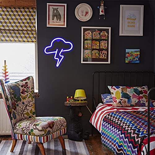 Cloud-Lightning Neon Sign Lights w/ USB or Battery Operated