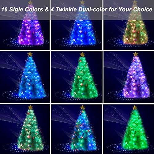 6.6FT  18 Color Changing Christmas Tree Lights with Remote