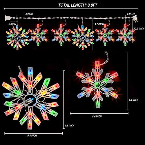 100 Count 8.5FT Connectable Christmas Snowflake Lights