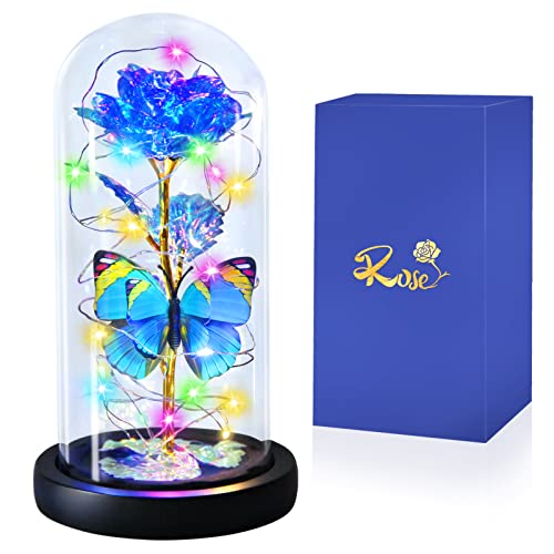 I Love You Mom Galaxy Roses Gifts in Glass Dome for Mothers Day/Birthday
