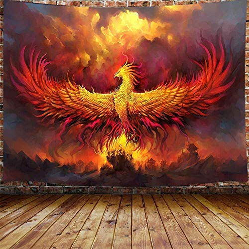 Fantasy Phoenix Bird Tapestry for  Home Decoration (60" W X 40" H)