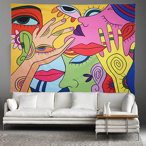 Girls Trippy Tapestry Colorful Wall Hippie Tapestry Home Decoration