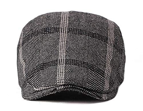 2 Pack Men's Cotton Flat Cap Ivy Gatsby Newsboy Hat (M)