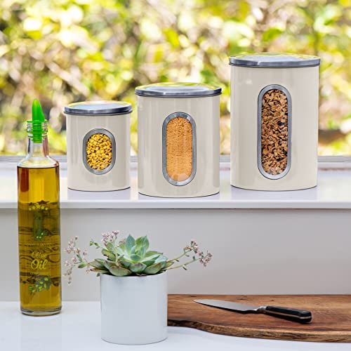 3 Pc Airtight  Canisters Sets For The Kitchen w/ See Through Window