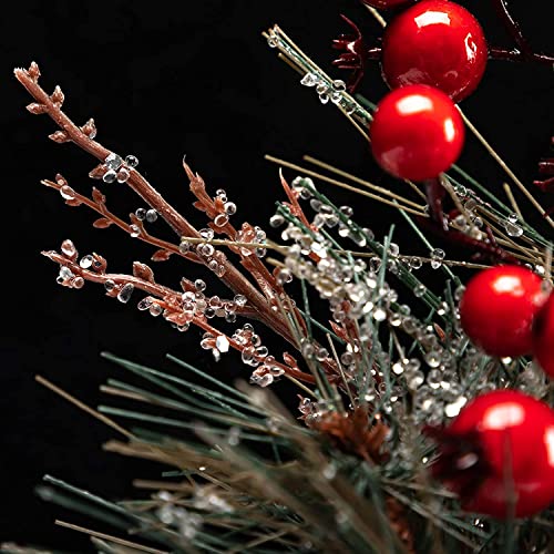 10-Inch Small Tabletop Christmas Tree with Red Berries