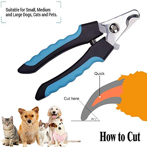 Dog Nail Clippers & Trimmer w/ Quick Safety Guard to Avoid Over-Cutting Toenail