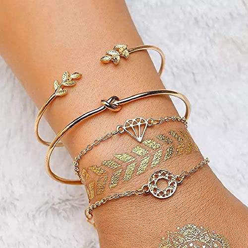 19pcs Multiple Layered Stackable Open Cuff Wrap Bangle Set