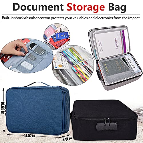 Document Organizer w/ Safe Code Lock & Storage Pouch