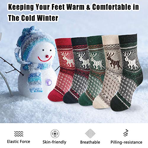 Cozy & Warm Thick Soft Wool Christmas Gift Winter Socks for Women