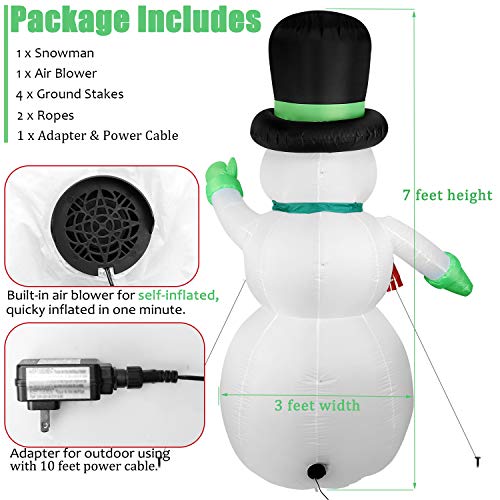 Snowman Christmas Blow Up  LED Lights IP44 Weather Proof Inflatables