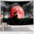 Cool Wolf Poster Black & White Gothic Forest w/ Red Moon Art Tapestry 60x40"