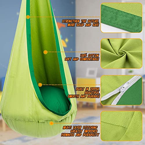 Hanging Hammock Chair with Inflatable Pillow- Max 176 LBs