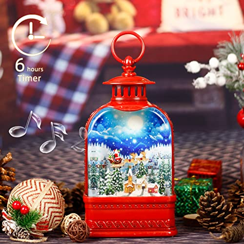 11" Musical Santa Lighted Christmas Snow Globe Decoration