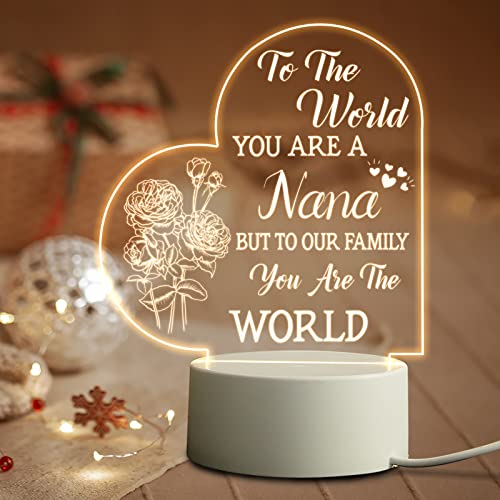 Acrylic USB Low Power Engraved Night Light- Mothers' Day Gifts for Mom & Nana