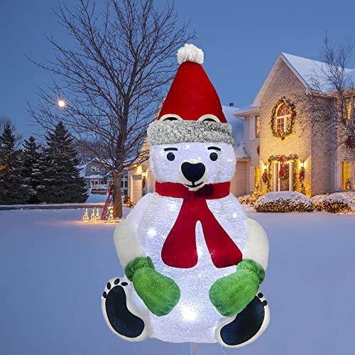 Christmas Plush Polar Bear w/ 45LEDs - Plug-in Power Supply