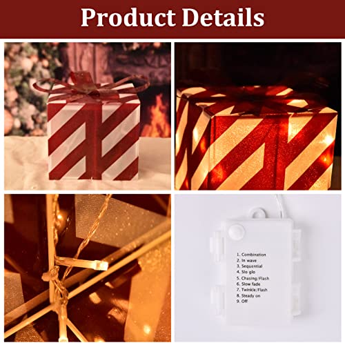 Set of 3 Christmas Lighted Gift Boxes