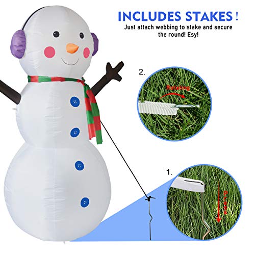 6Ft High Christmas Inflatable Snowman Yard Decoration