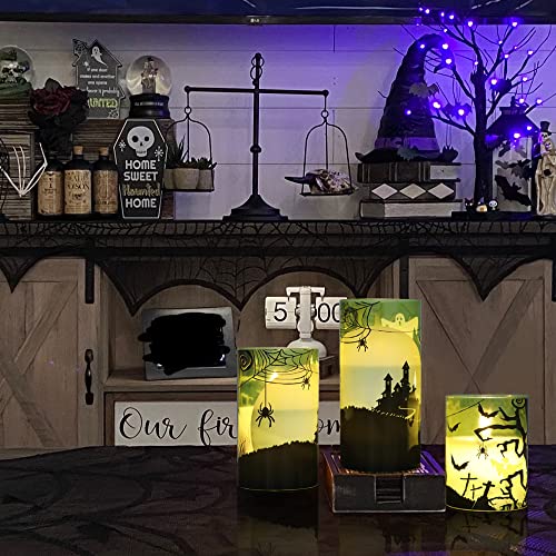 Halloween Flameless Flickering LED Candles with 6-Hour Timer