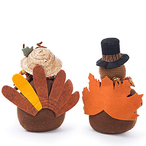 2 Pack Stuffed Turkey Couple Doll Thanksgiving Decoration