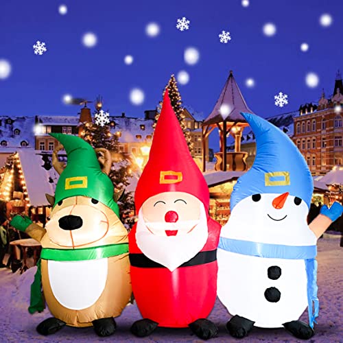 6.9 FT Led Light Happy Santa Elk Snowman Christmas Outdoor Indoor Decorations inflatables