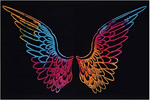 Tie Dye Mandala Angel Wings Hippie Boho Indian Tapestry Decorations  (55x85 Inches)