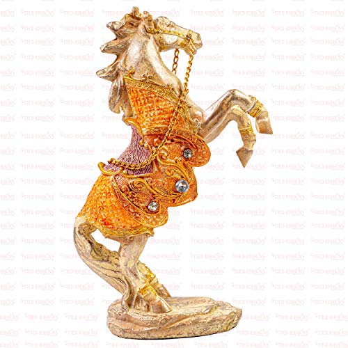 Handmade Roaring Resin Horse Sculpture