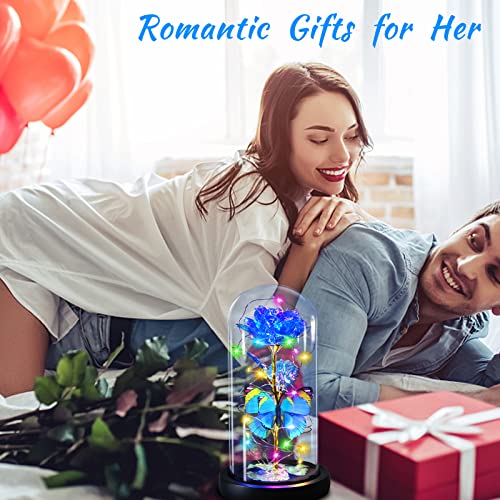 I Love You Mom Galaxy Roses Gifts in Glass Dome for Mothers Day/Birthday