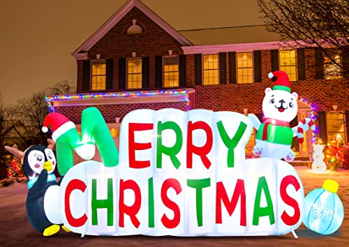 9.5 Ft Long Merry Christmas Inflatable Decorations