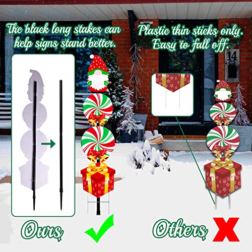 Lighted Christmas Decorations Yard Signs Light Up+ 2 Black Stakes