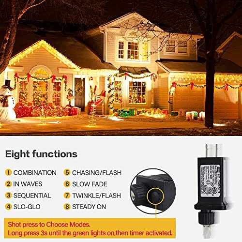 Curtain Lights for Decorations, 10 Ft Connectable String Lights with 8 Twinkle Modes Led Fairy Lights